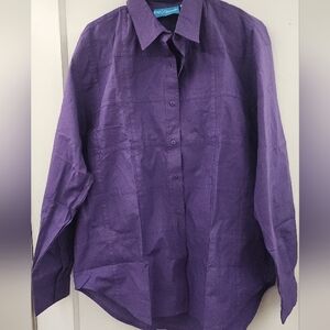 Ol' Paint Purple Button-Up Shirt 100% Cotton Size XL NWOT